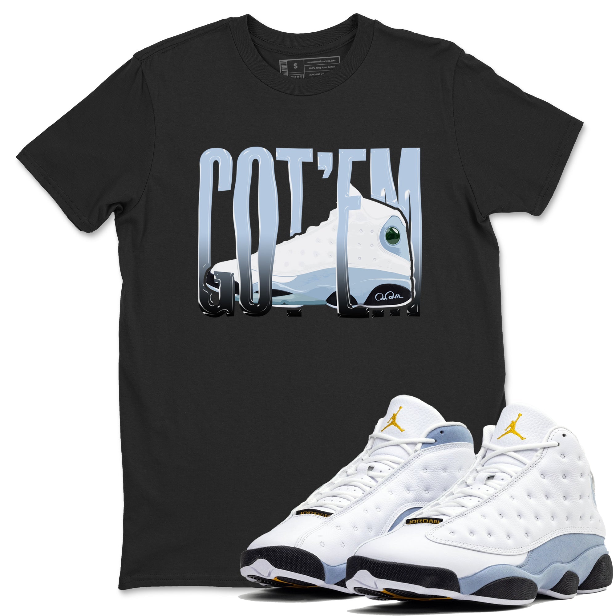 Wiggling Gotem snkmatch Tees - Air Jordan 13 Blue Grey