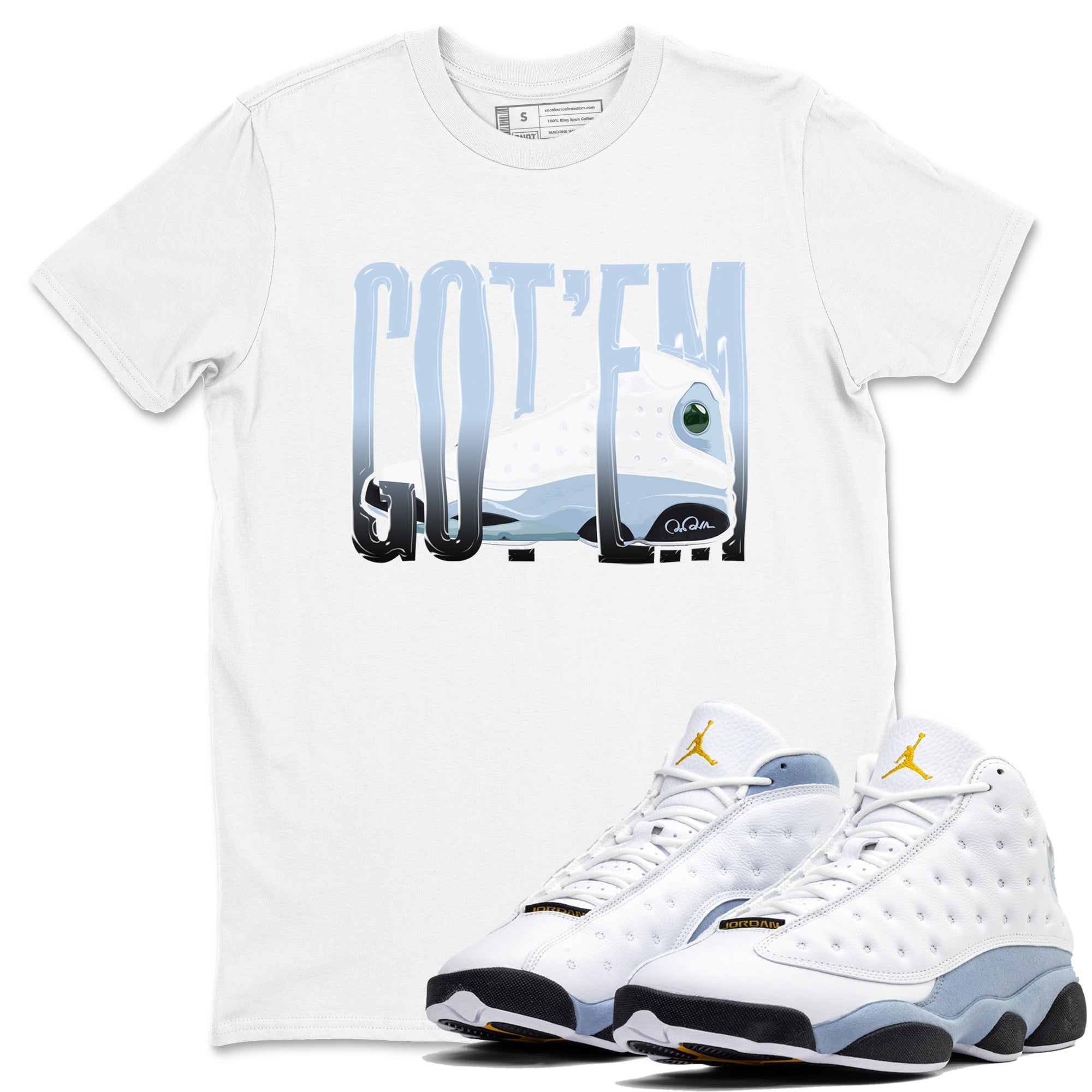 Wiggling Gotem snkmatch Tees - Air Jordan 13 Blue Grey
