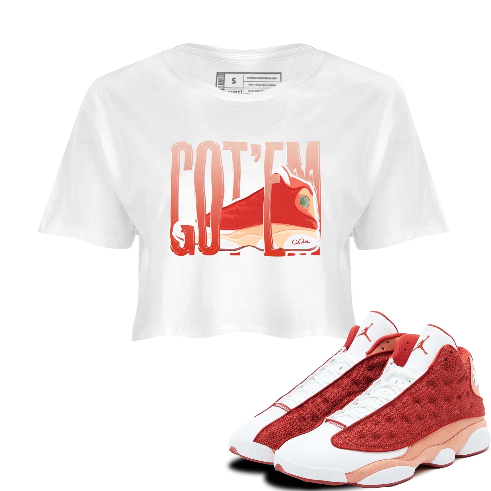 Wiggling Gotem snkmatch Women's Top - Air Jordan 13 Dune Red