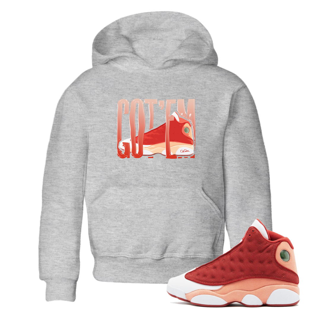 Wiggling Gotem snkmatch Tees Kids - Air Jordan 13 Dune Red