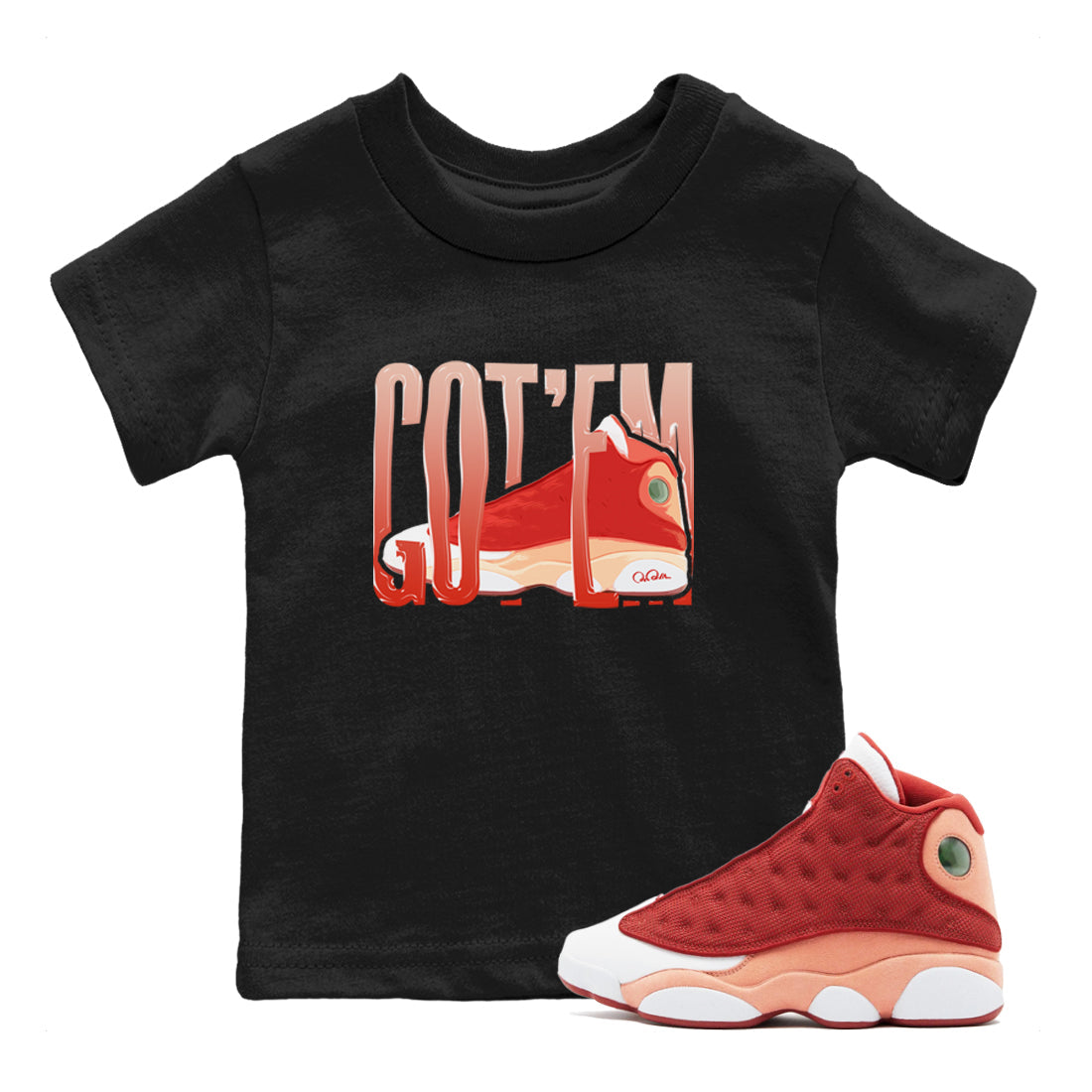 Wiggling Gotem snkmatch Tees Kids - Air Jordan 13 Dune Red