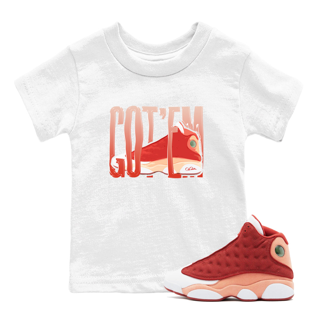 Wiggling Gotem snkmatch Tees Kids - Air Jordan 13 Dune Red