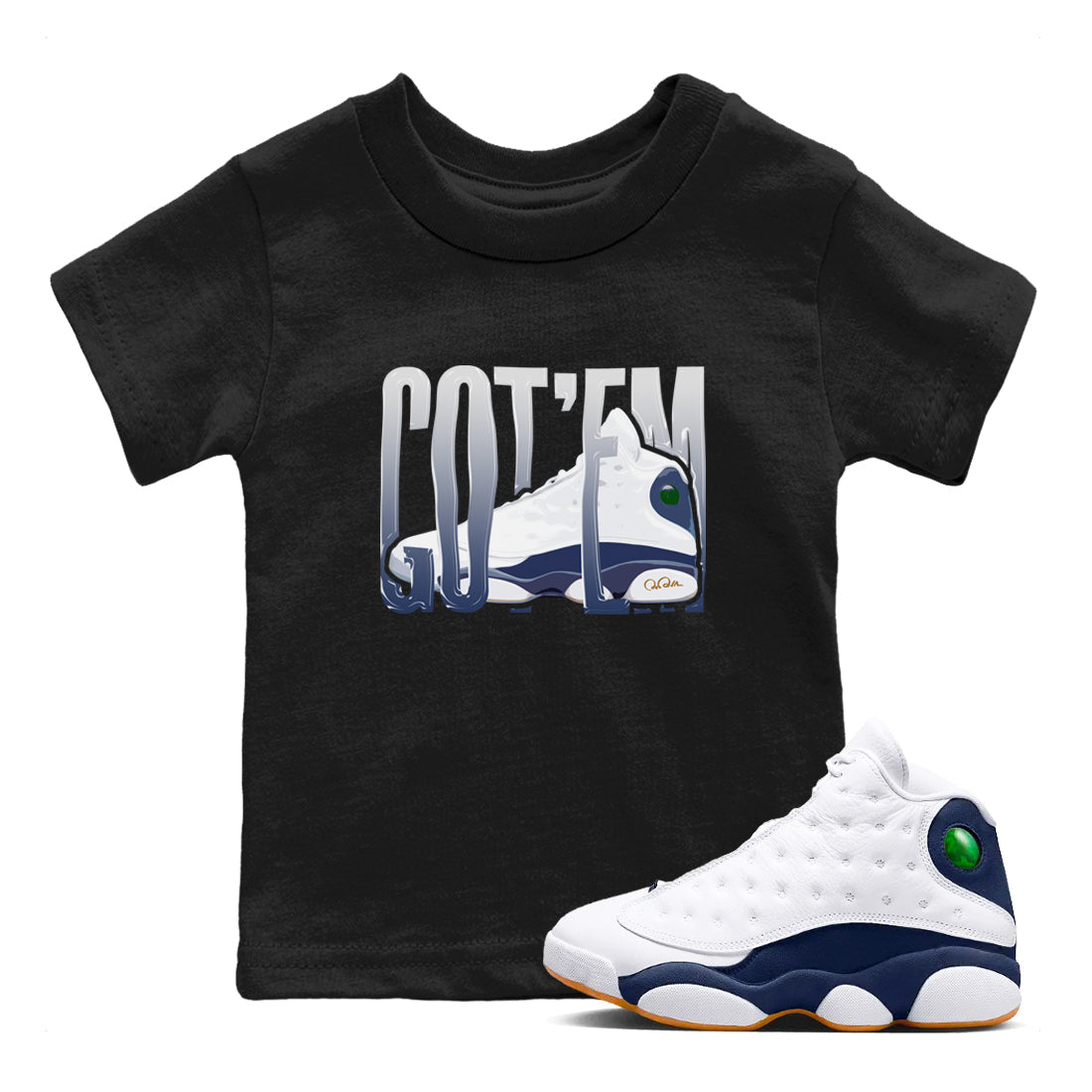 Wiggling Gotem snkmatch Tees Kids - Air Jordan 13 Midnight Navy