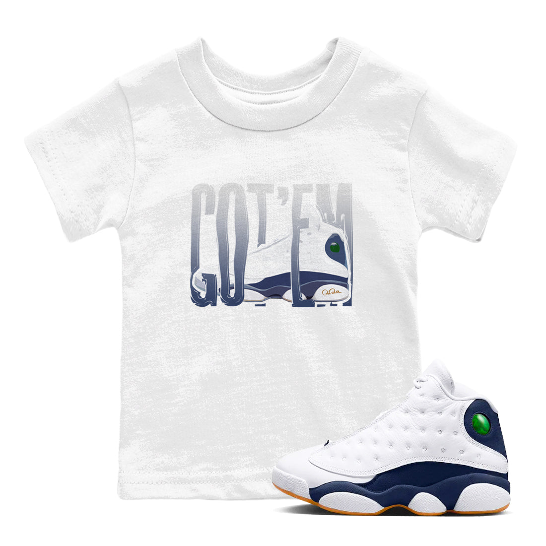 Wiggling Gotem snkmatch Tees Kids - Air Jordan 13 Midnight Navy