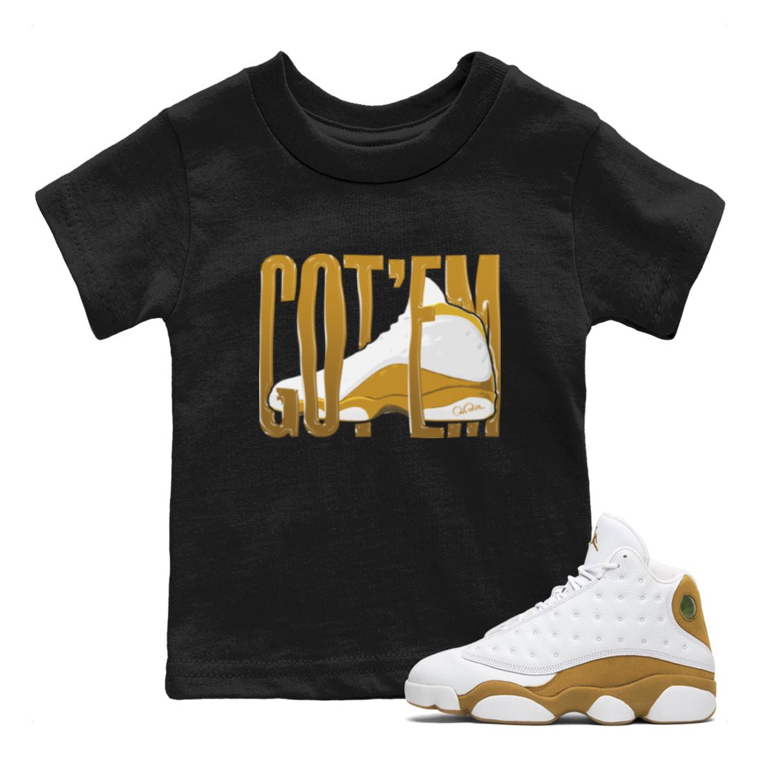 Wiggling Gotem Kids Tops - Air Jordan 13 Wheat