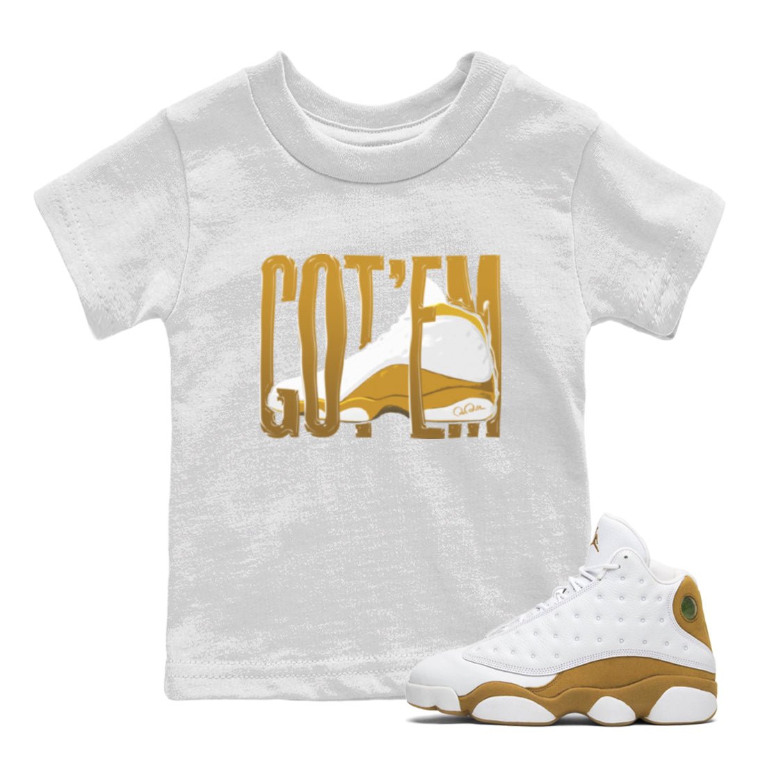 Wiggling Gotem Kids Tops - Air Jordan 13 Wheat