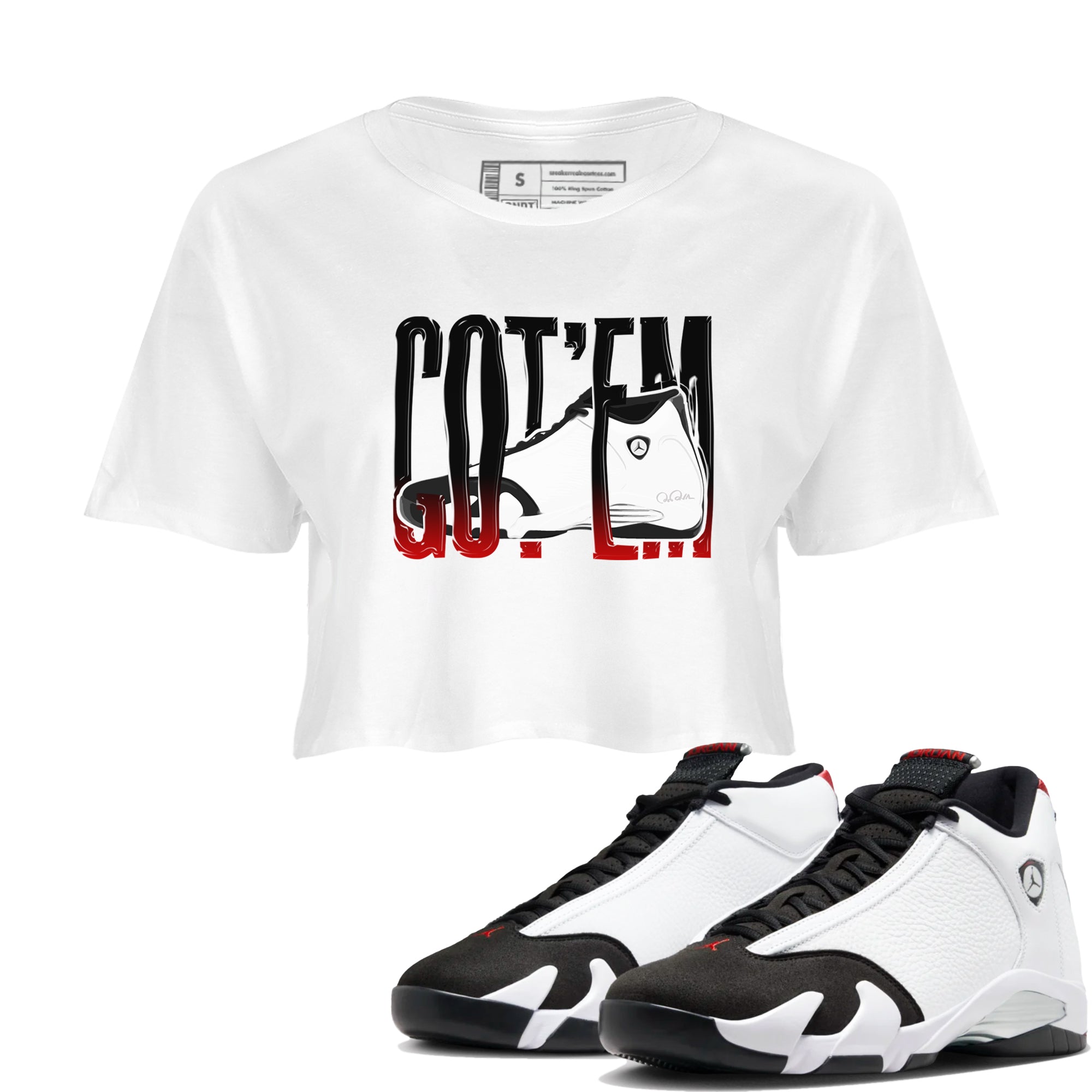 Wiggling Gotem snkmatch Women's Top - Air Jordan 14 Black Toe