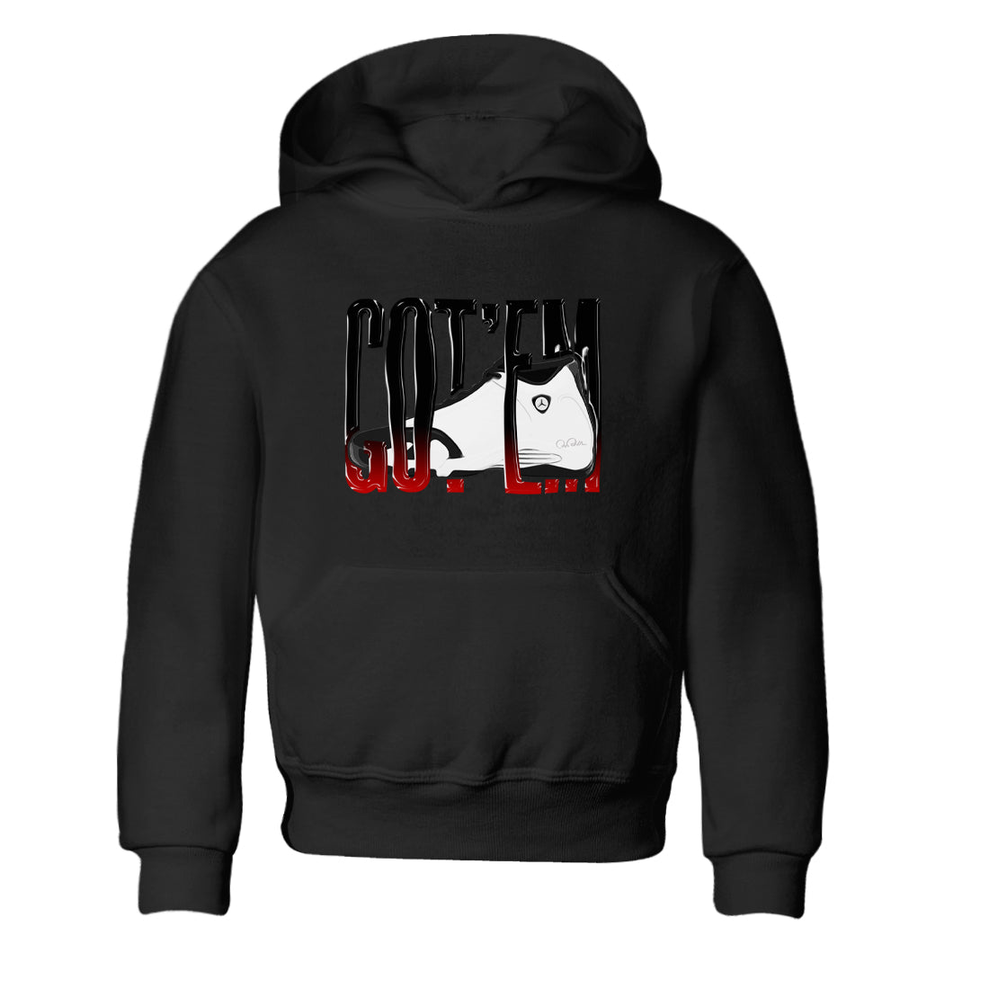 Wiggling Gotem snkmatch Tees Kids - Air Jordan 14 Black Toe