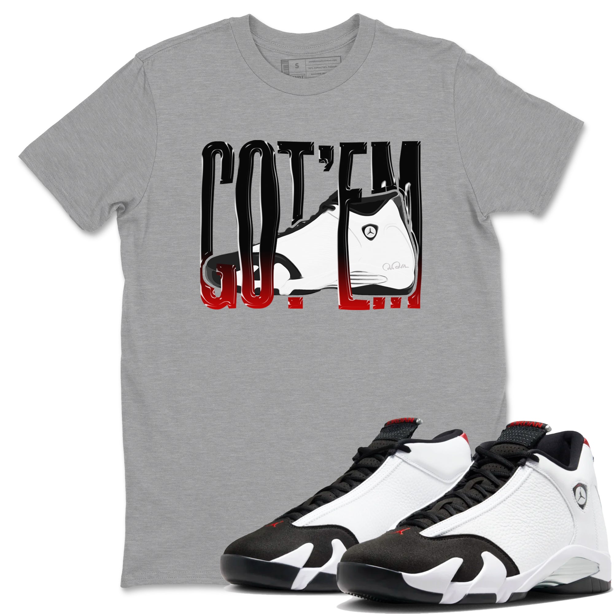 Wiggling Gotem snkmatch Tees - Air Jordan 14 Black Toe
