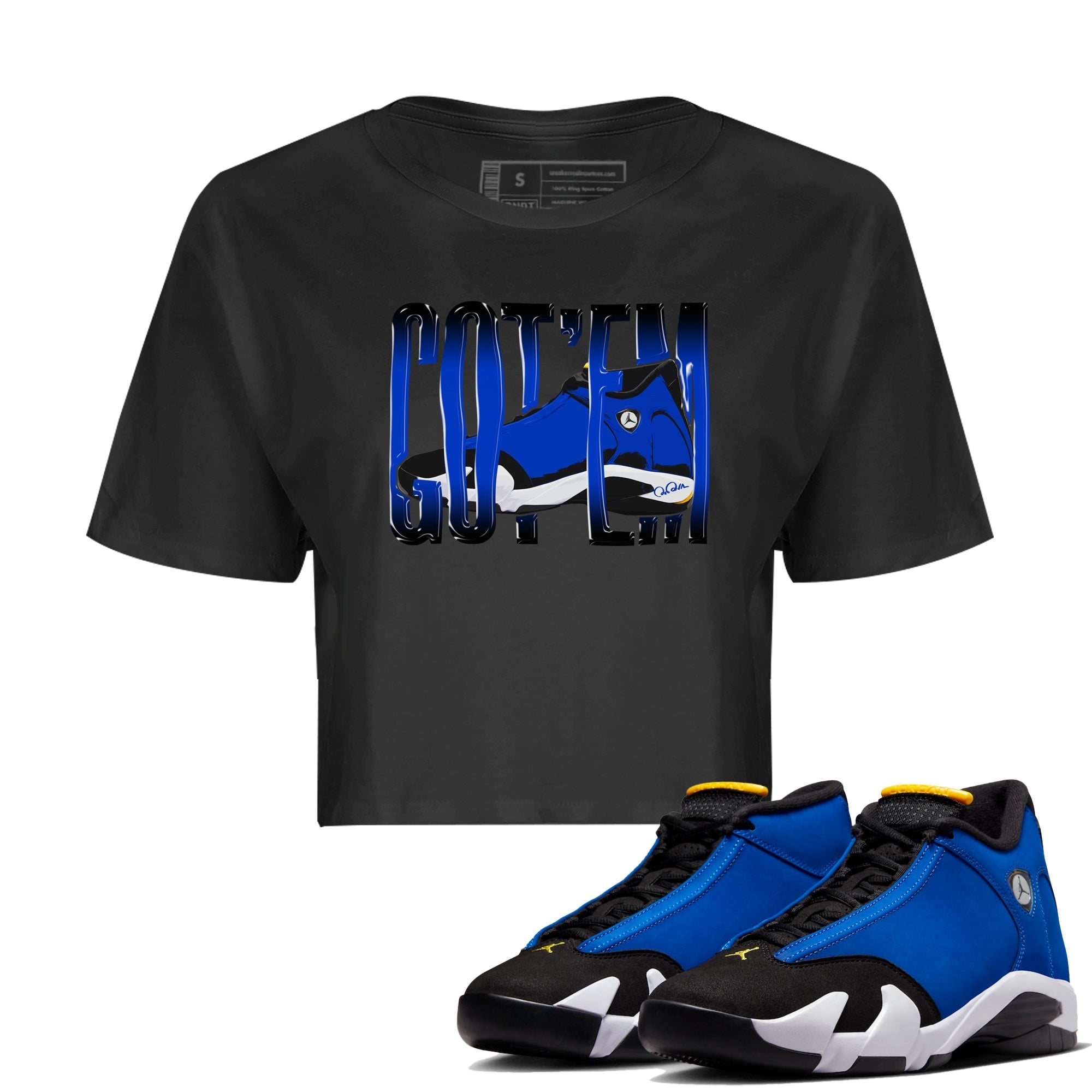 Wiggling Gotem Women's Tops - Air Jordan 14 Laney