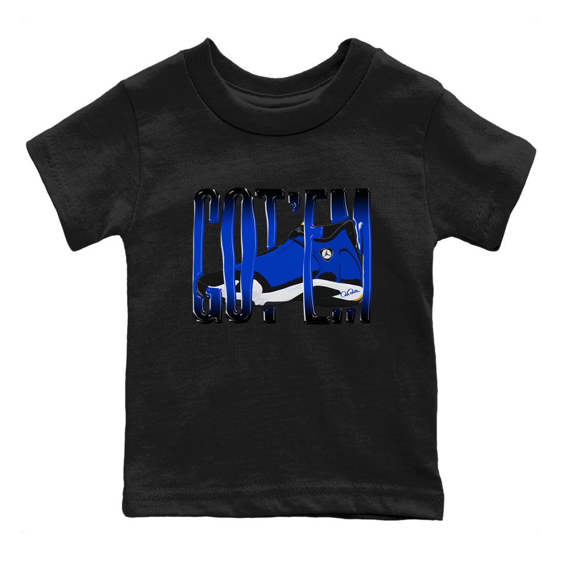 Wiggling Gotem Kids Tops - Air Jordan 14 Laney