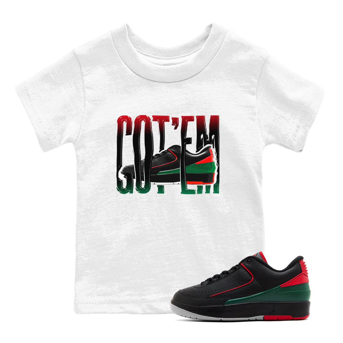Wiggling Gotem snkmatch Tee Kids - Air Jordan 2 Christmas