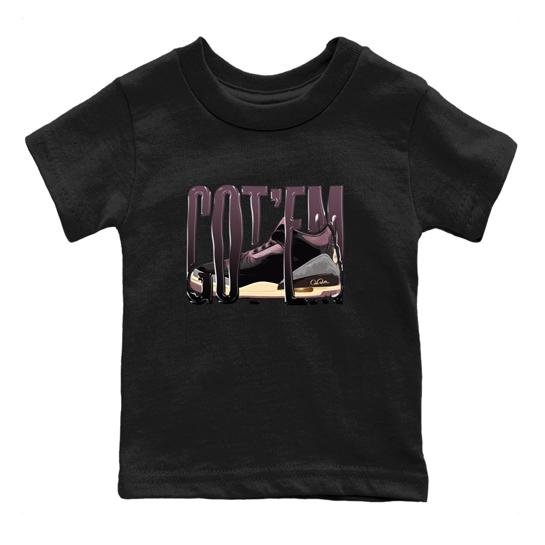 Wiggling Gotem snkmatch Tees Kids - Air Jordan 3 A Ma Maniere x Black