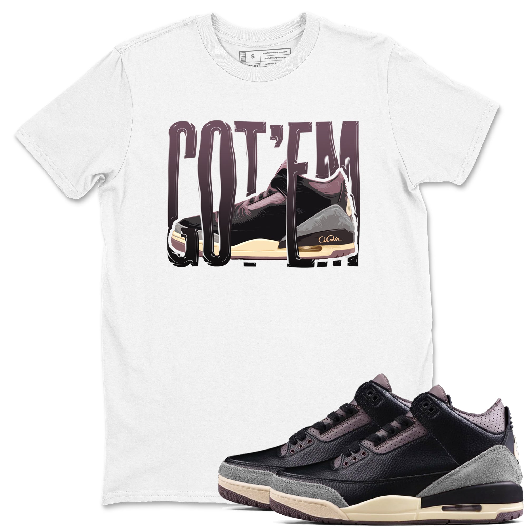 Wiggling Gotem snkmatch Tees - Air Jordan 3 A Ma Maniere x Black