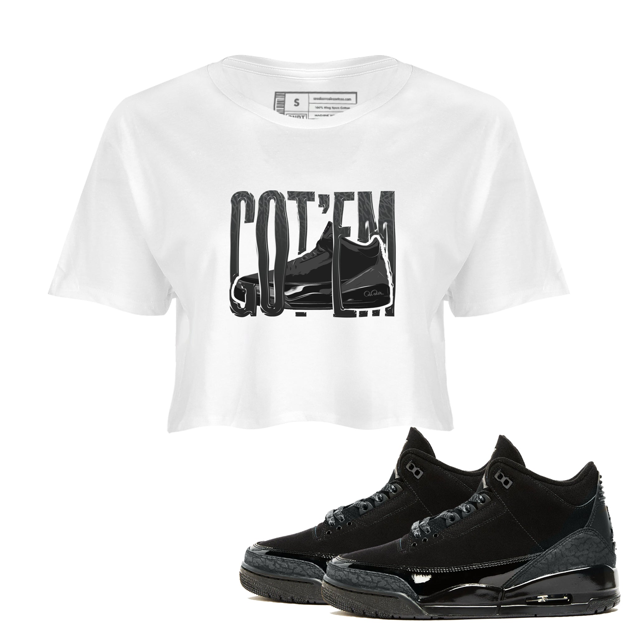 Wiggling Gotem snkmatch Women's Top - Air Jordan 3 Black Cat