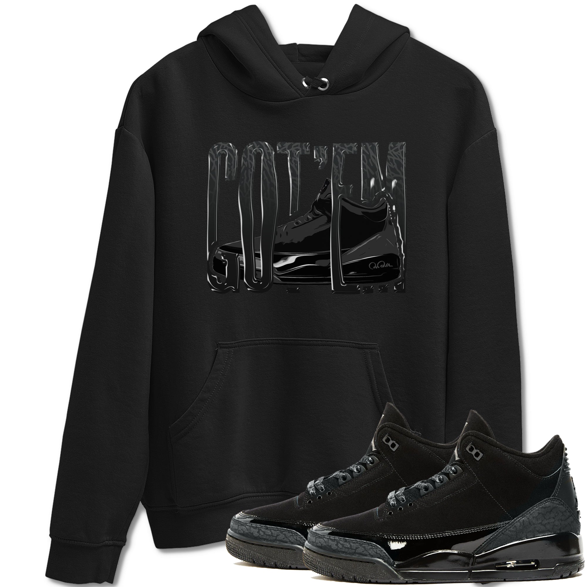 Wiggling Gotem snkmatch Tees - Air Jordan 3 Black Cat
