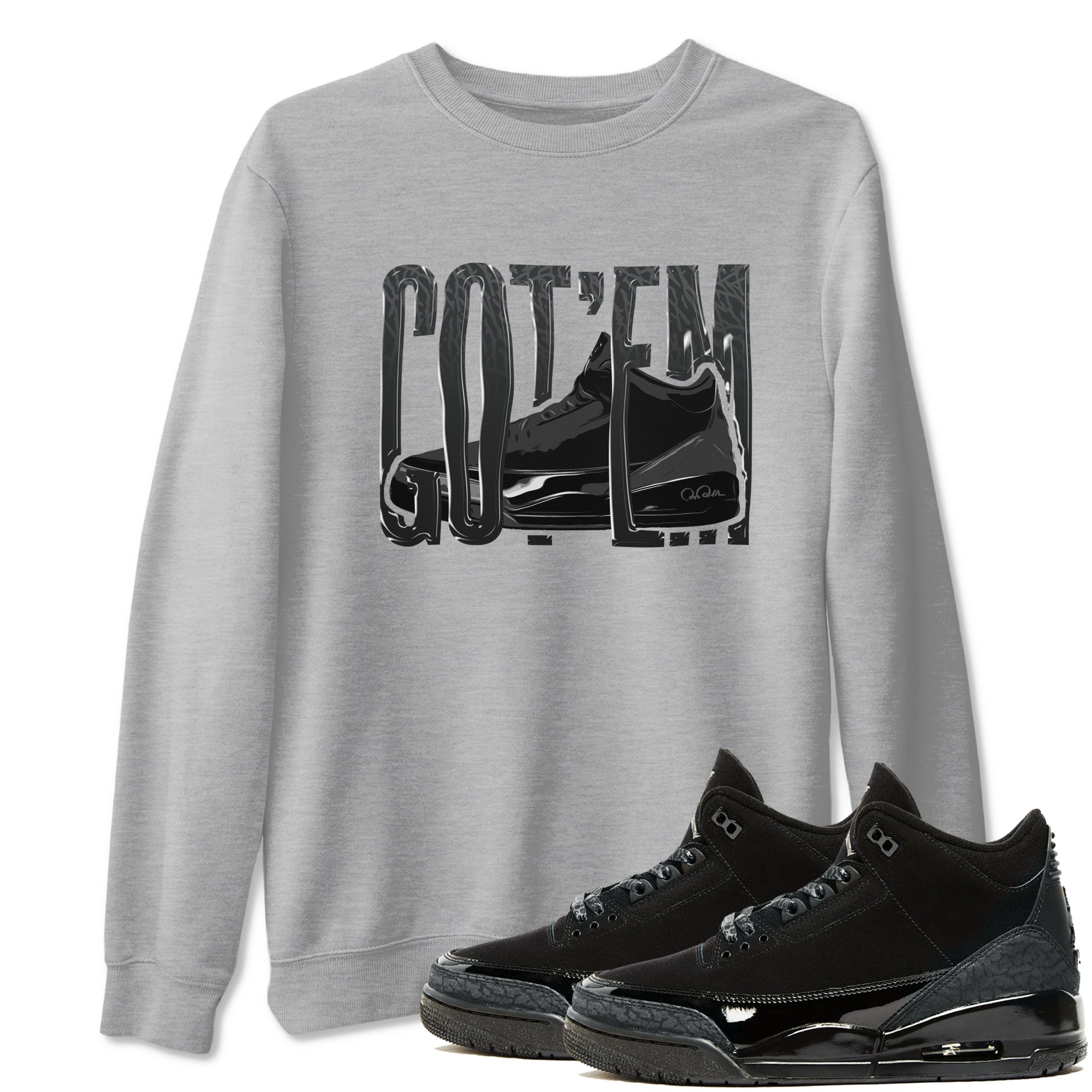 Wiggling Gotem snkmatch Tees - Air Jordan 3 Black Cat