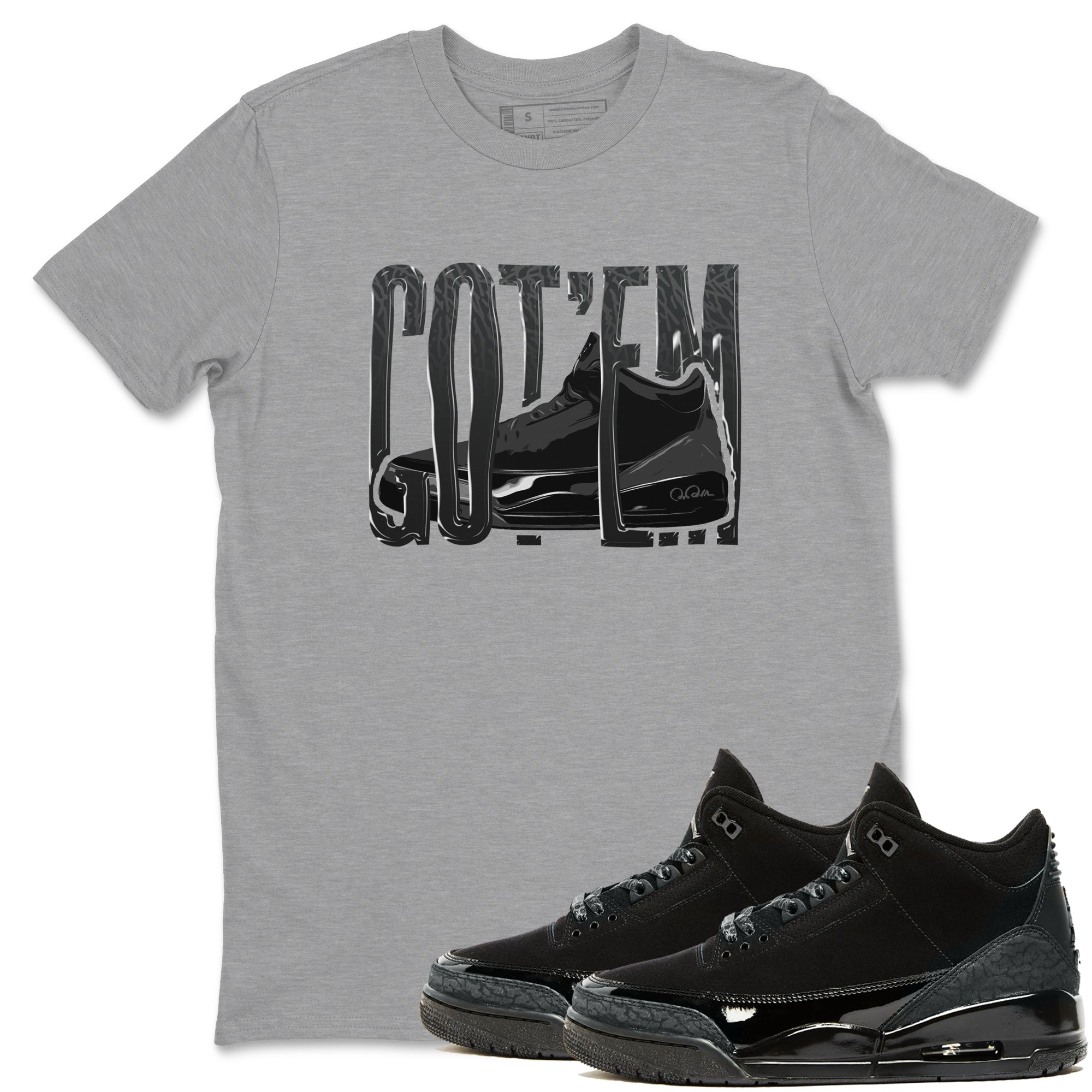 Wiggling Gotem snkmatch Tees - Air Jordan 3 Black Cat