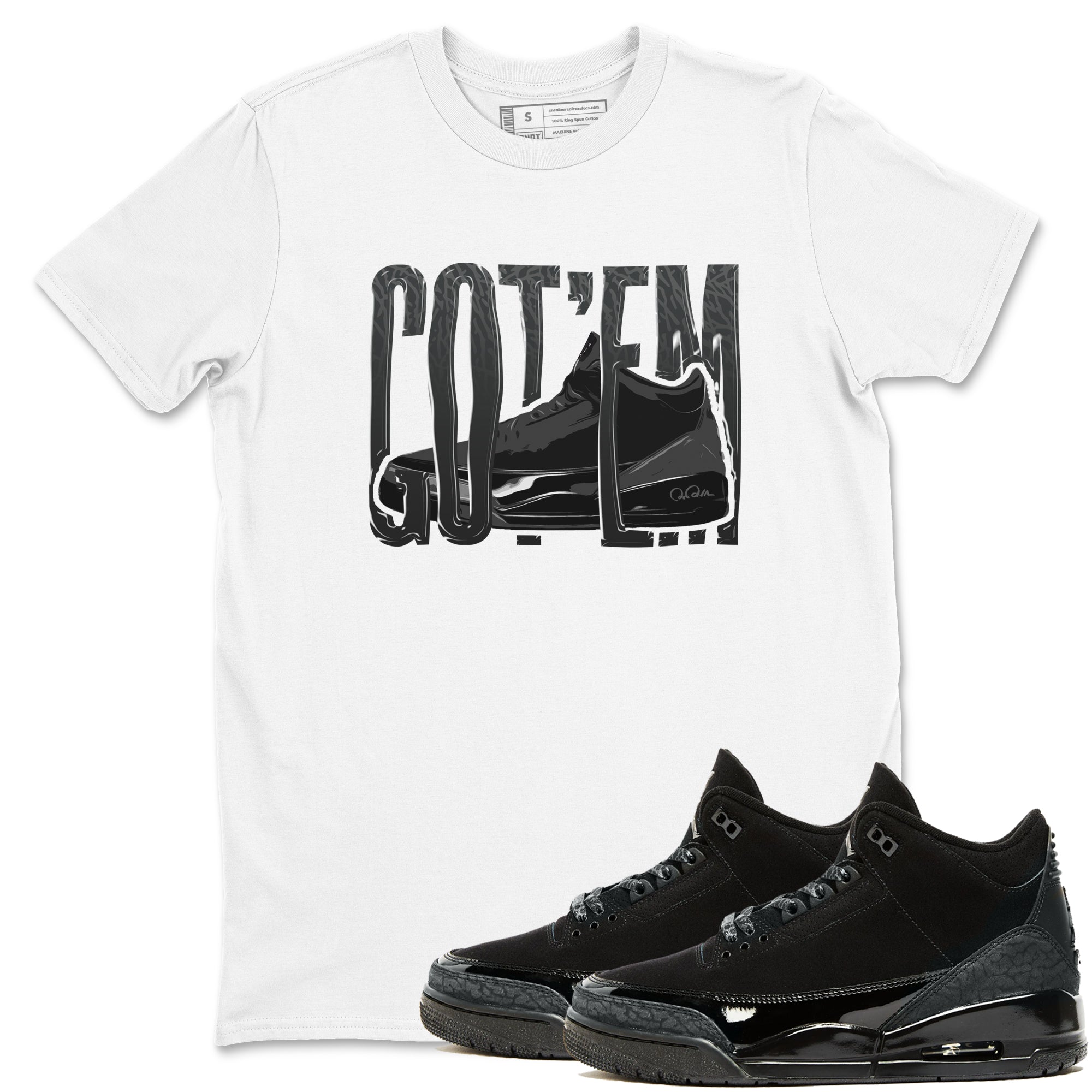 Wiggling Gotem snkmatch Tees - Air Jordan 3 Black Cat
