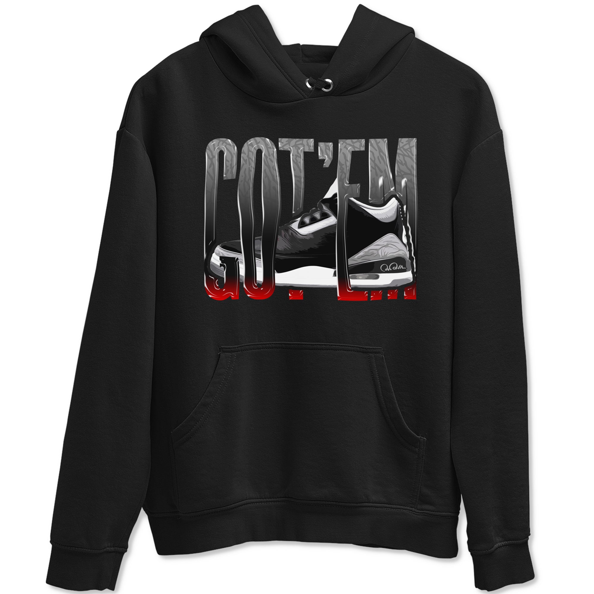 Wiggling Gotem snkmatch Tees - Air Jordan 3 Black Cement