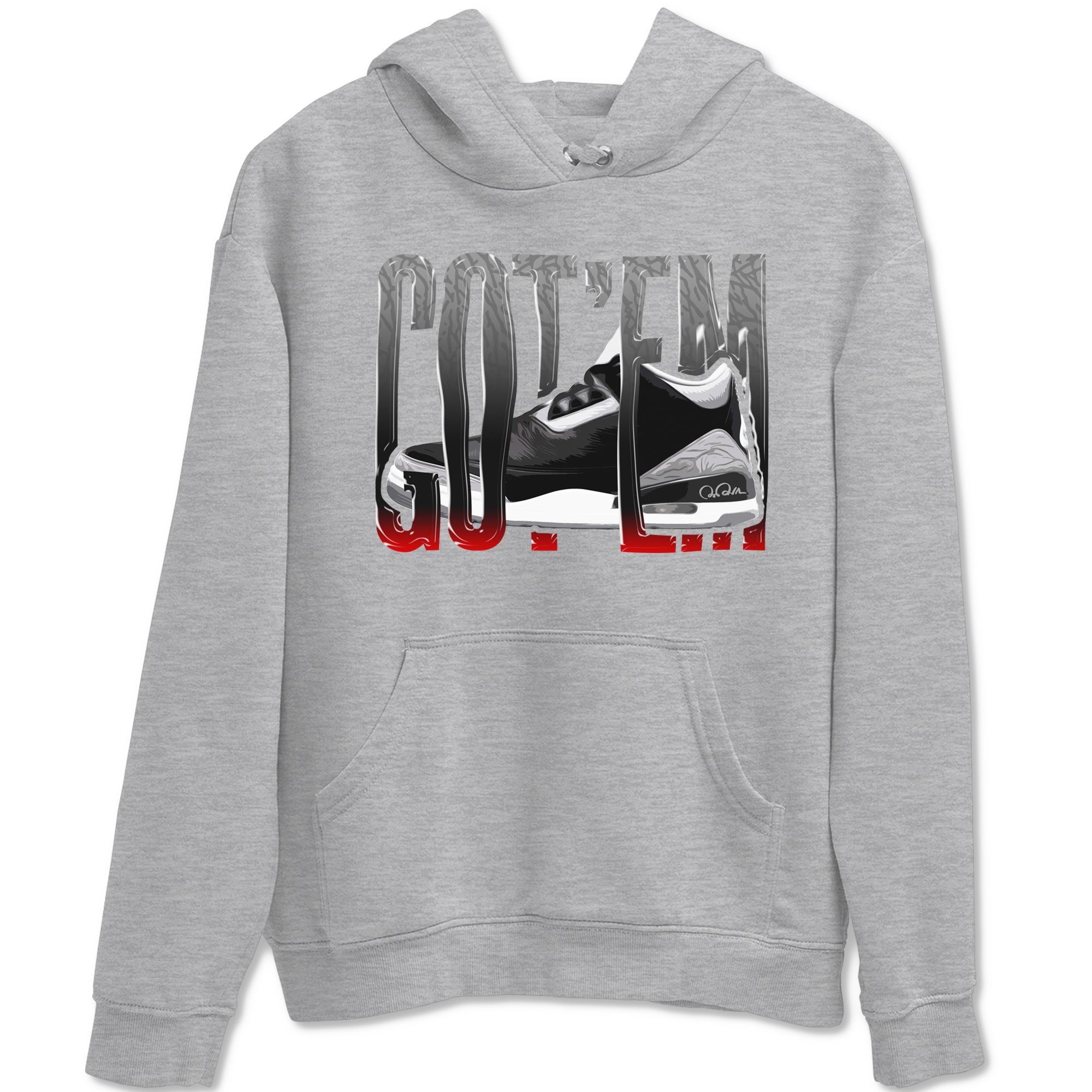 Wiggling Gotem snkmatch Tees - Air Jordan 3 Black Cement