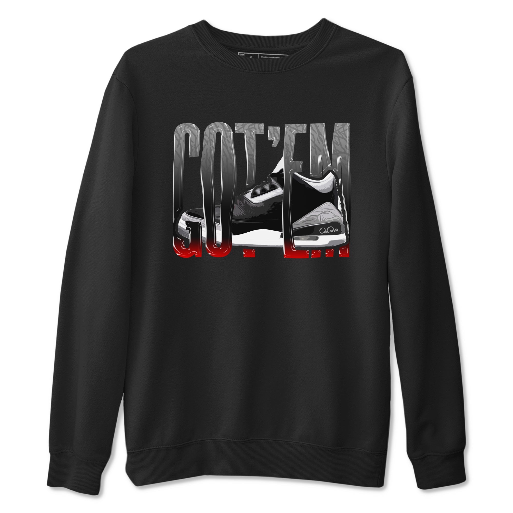 Wiggling Gotem snkmatch Tees - Air Jordan 3 Black Cement
