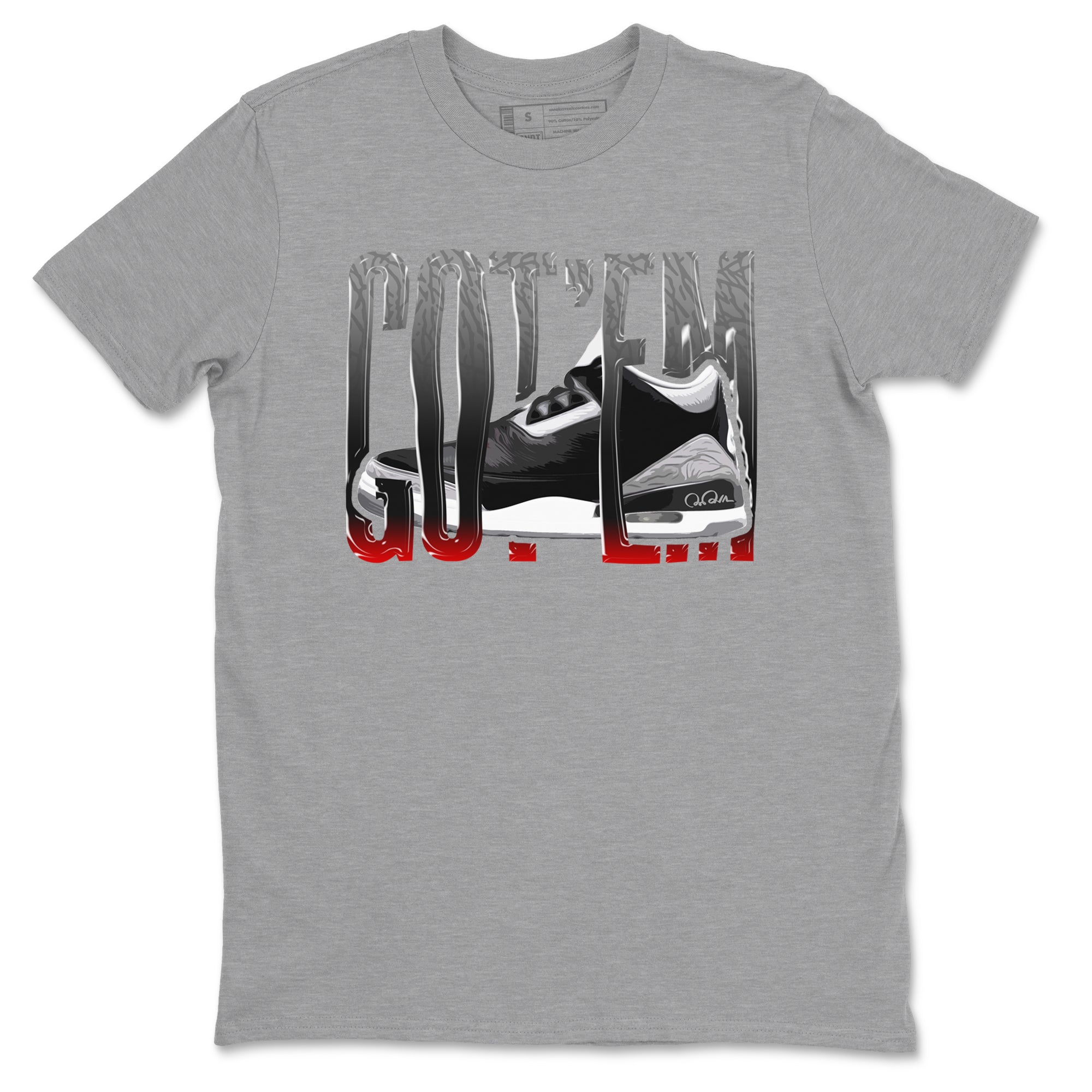 Wiggling Gotem snkmatch Tees - Air Jordan 3 Black Cement
