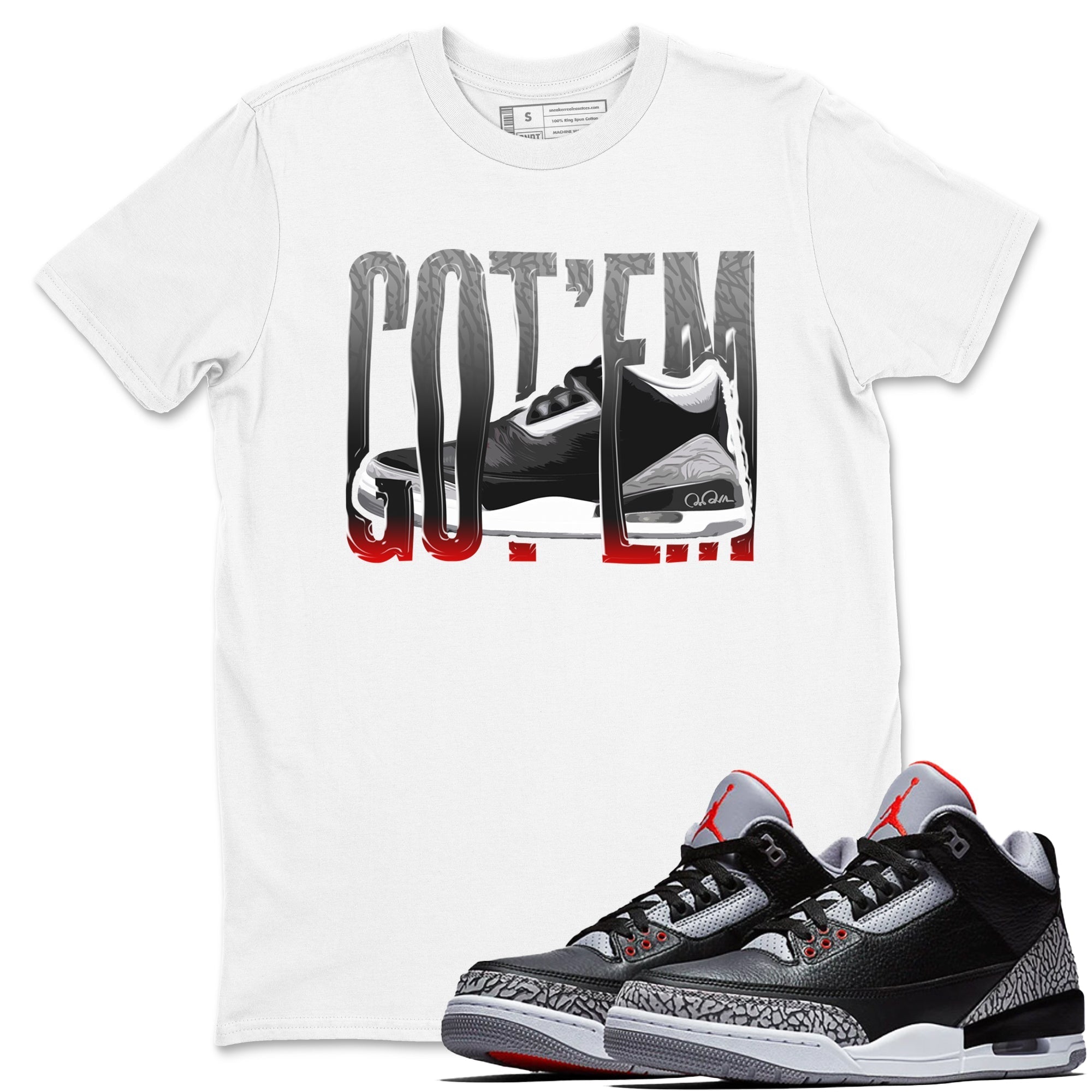 Wiggling Gotem snkmatch Tees - Air Jordan 3 Black Cement