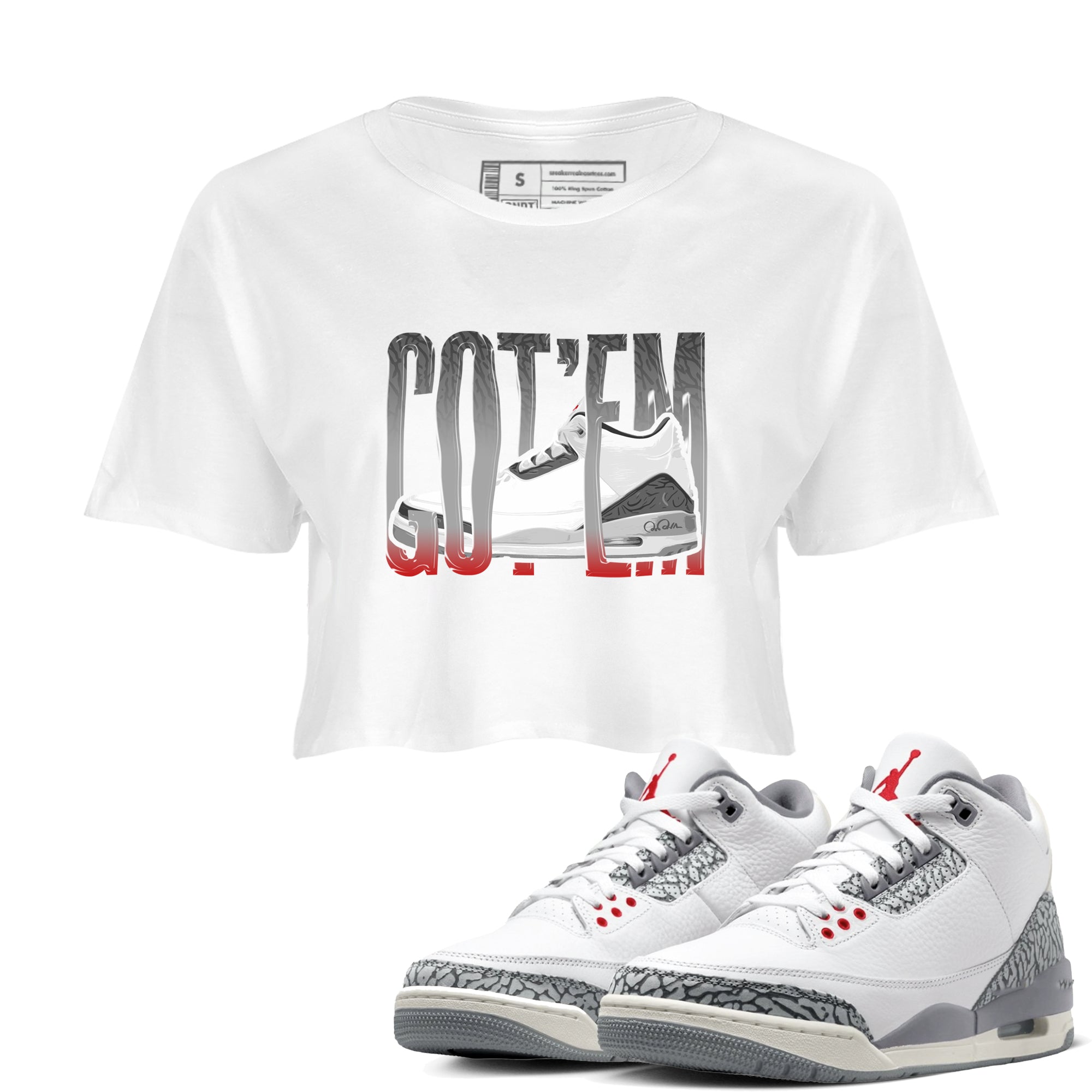 Wiggling Gotem snkmatch Women's Top - Air Jordan 3 Cement Grey