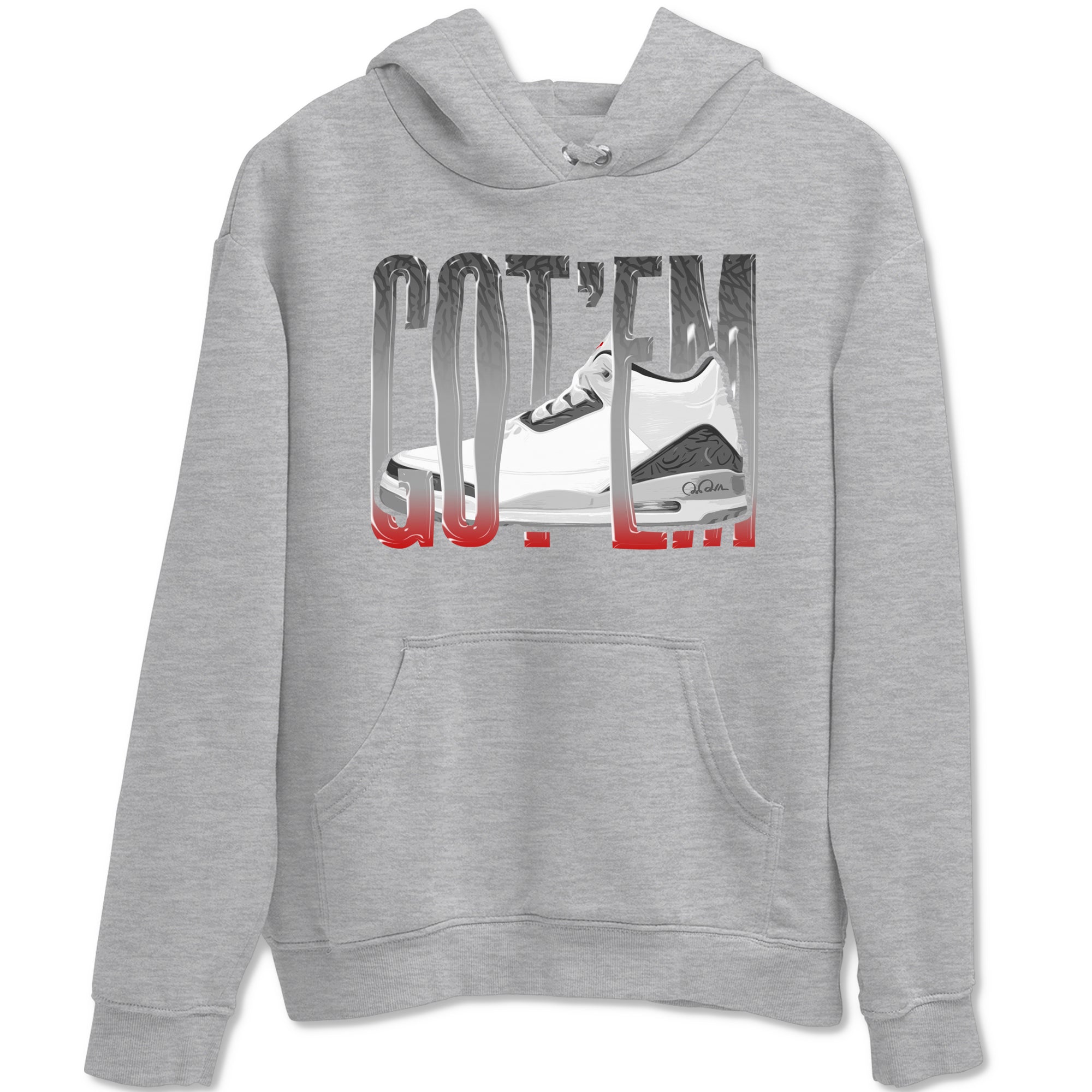 Wiggling Gotem snkmatch Tees - Air Jordan 3 Cement Grey