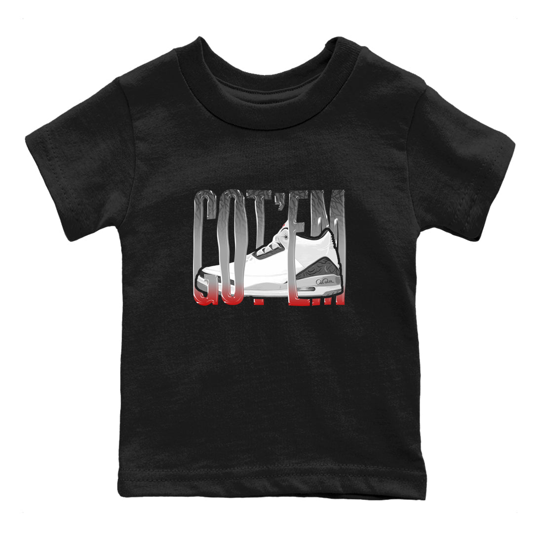 Wiggling Gotem snkmatch Tees Kids - Air Jordan 3 Cement Grey