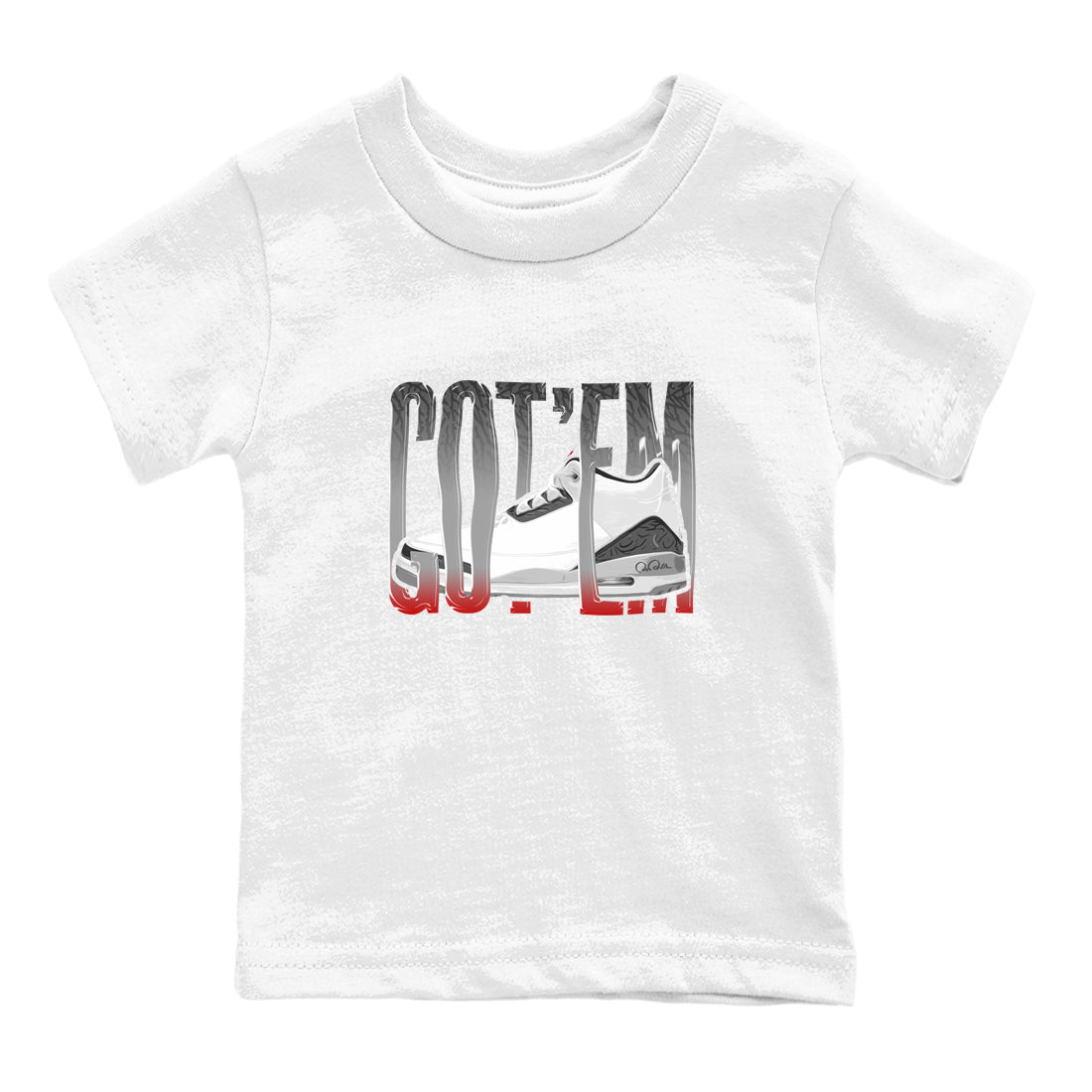 Wiggling Gotem snkmatch Tees Kids - Air Jordan 3 Cement Grey