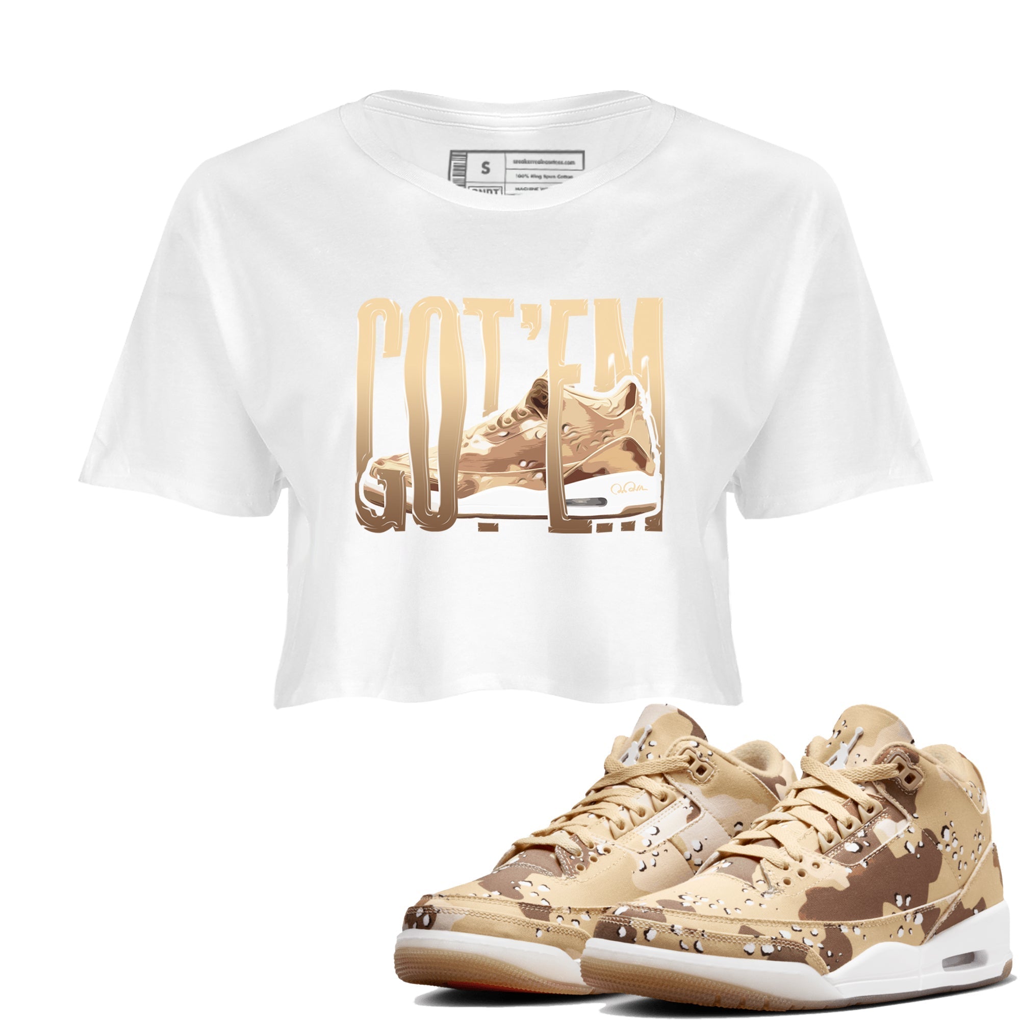 Wiggling Gotem snkmatch Women's Top - Air Jordan 3 Desert Camo