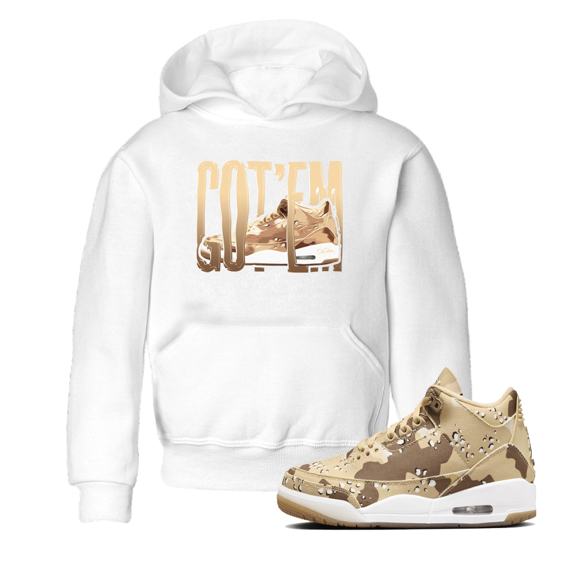Wiggling Gotem snkmatch Tees Kids - Air Jordan 3 Desert Camo