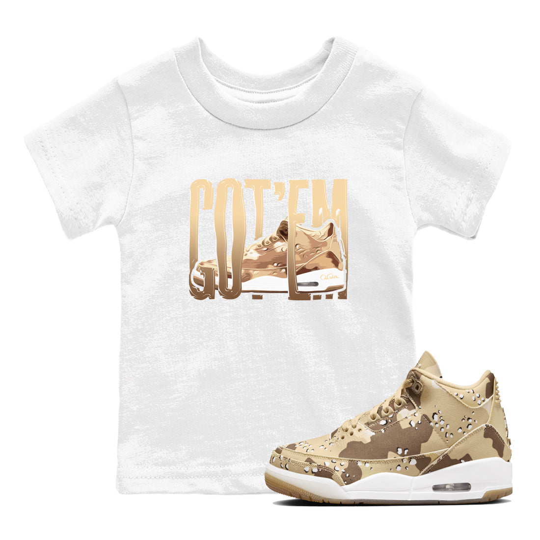 Wiggling Gotem snkmatch Tees Kids - Air Jordan 3 Desert Camo