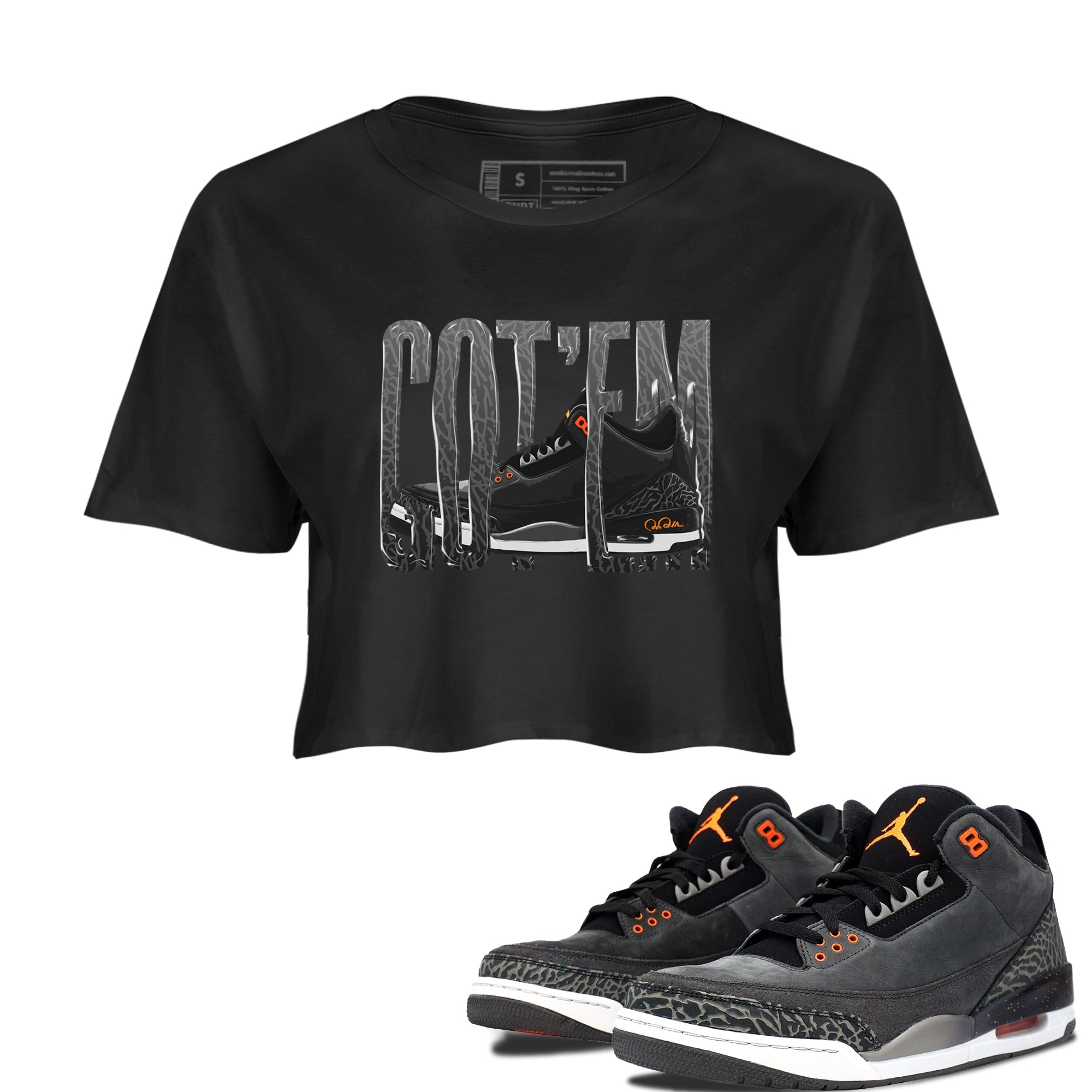 Wiggling Gotem snkmatch Women's Top - Air Jordan 3 Fear