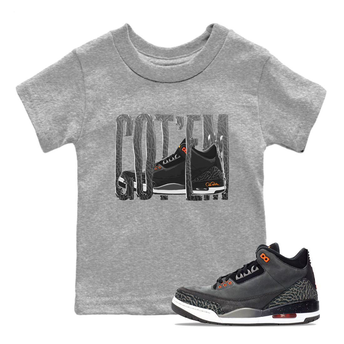 Wiggling Gotem snkmatch Tee Kids - Air Jordan 3 Fear