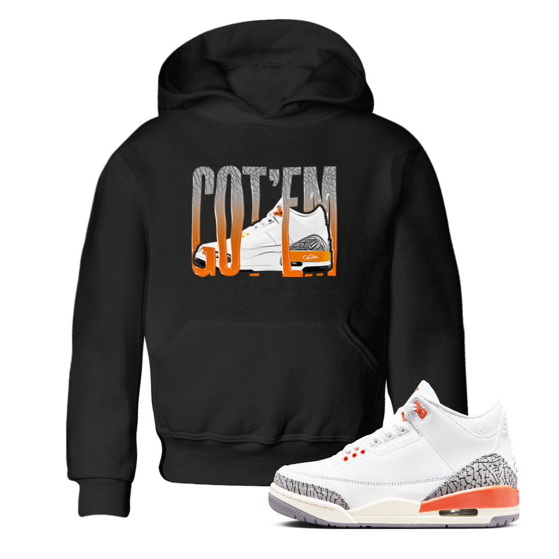 Wiggling Gotem snkmatch Tees Kids - Air Jordan 3 Georgia Peach