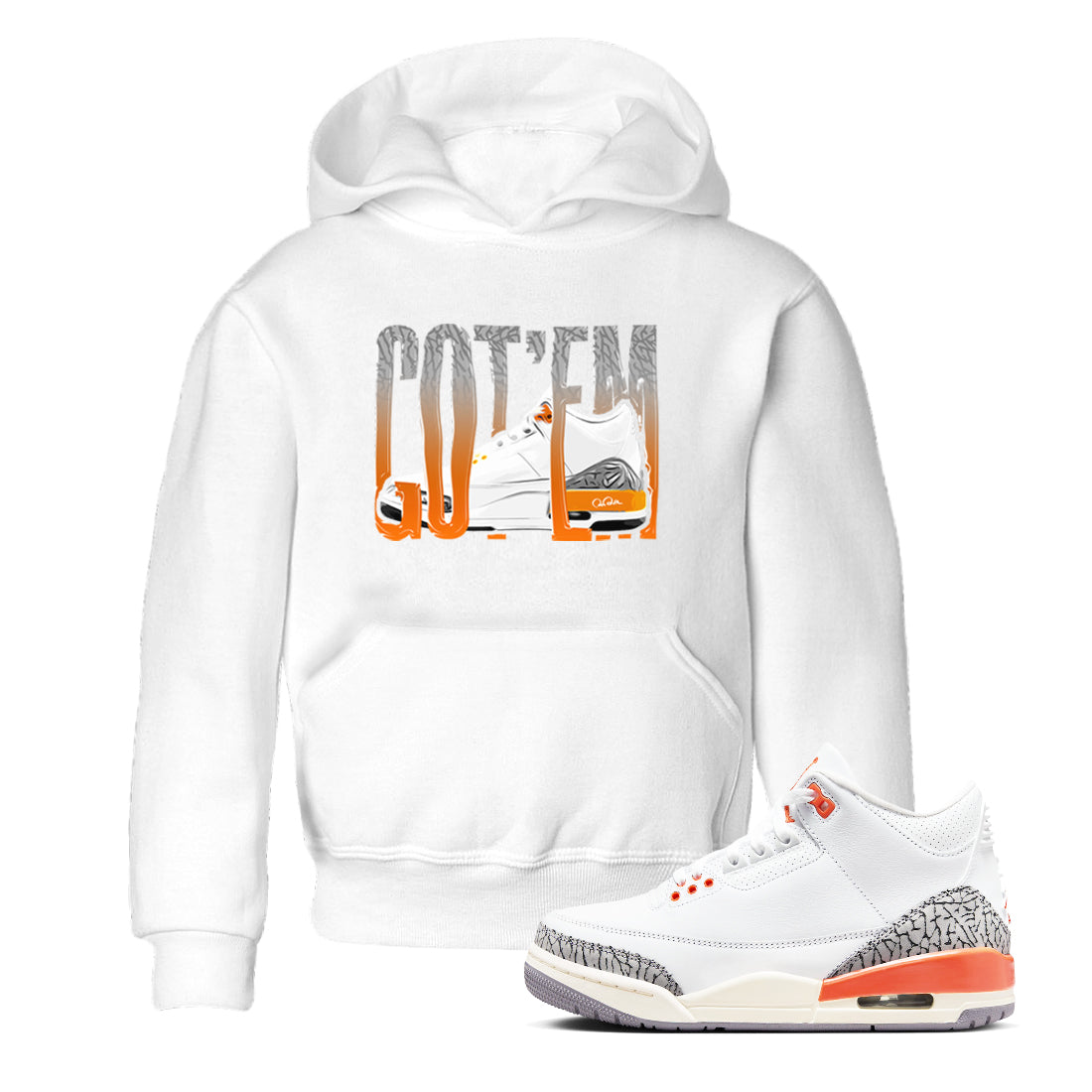 Wiggling Gotem snkmatch Tees Kids - Air Jordan 3 Georgia Peach