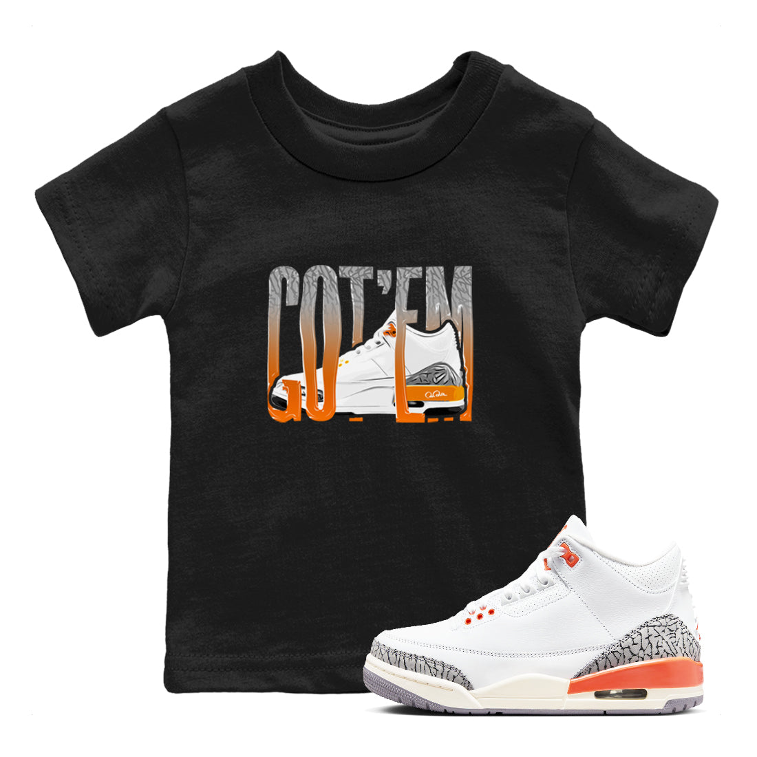 Wiggling Gotem snkmatch Tees Kids - Air Jordan 3 Georgia Peach