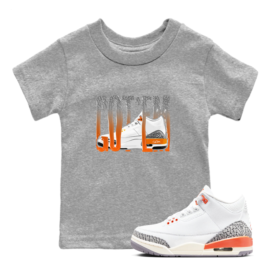Wiggling Gotem snkmatch Tees Kids - Air Jordan 3 Georgia Peach