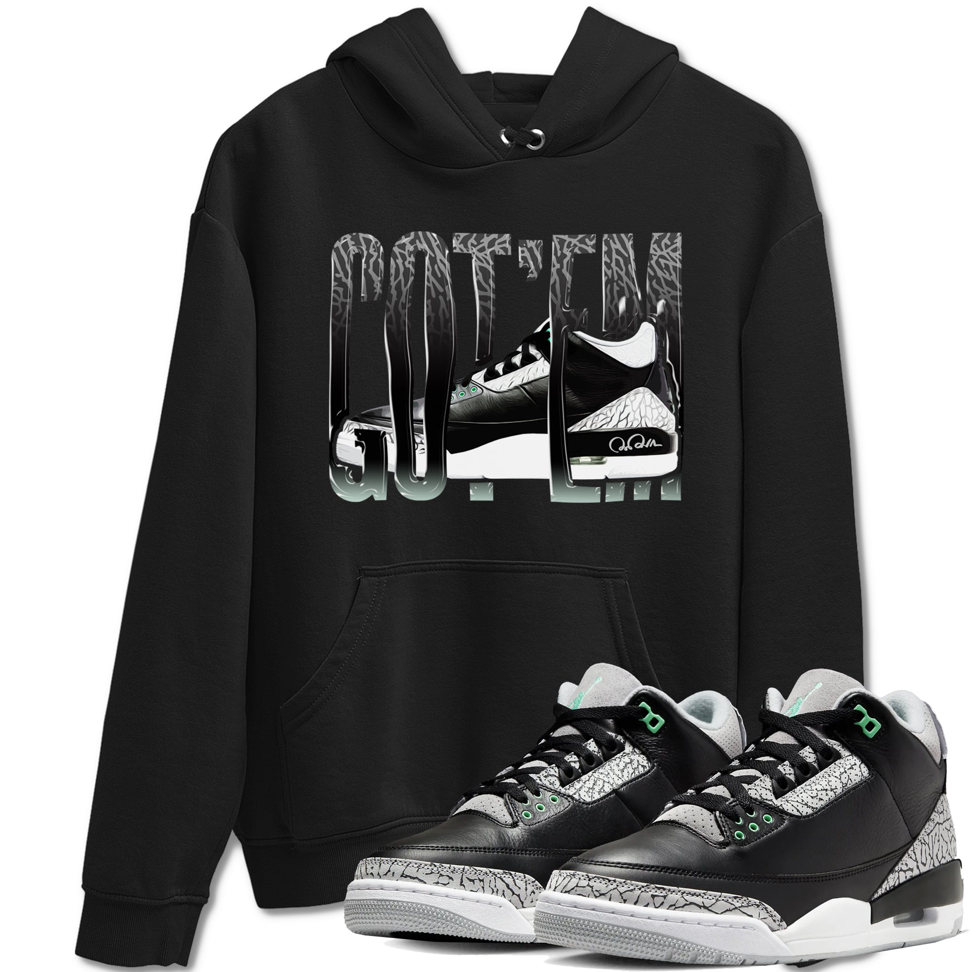 Wiggling Gotem snkmatch Tees - Air Jordan 3 Green Glow