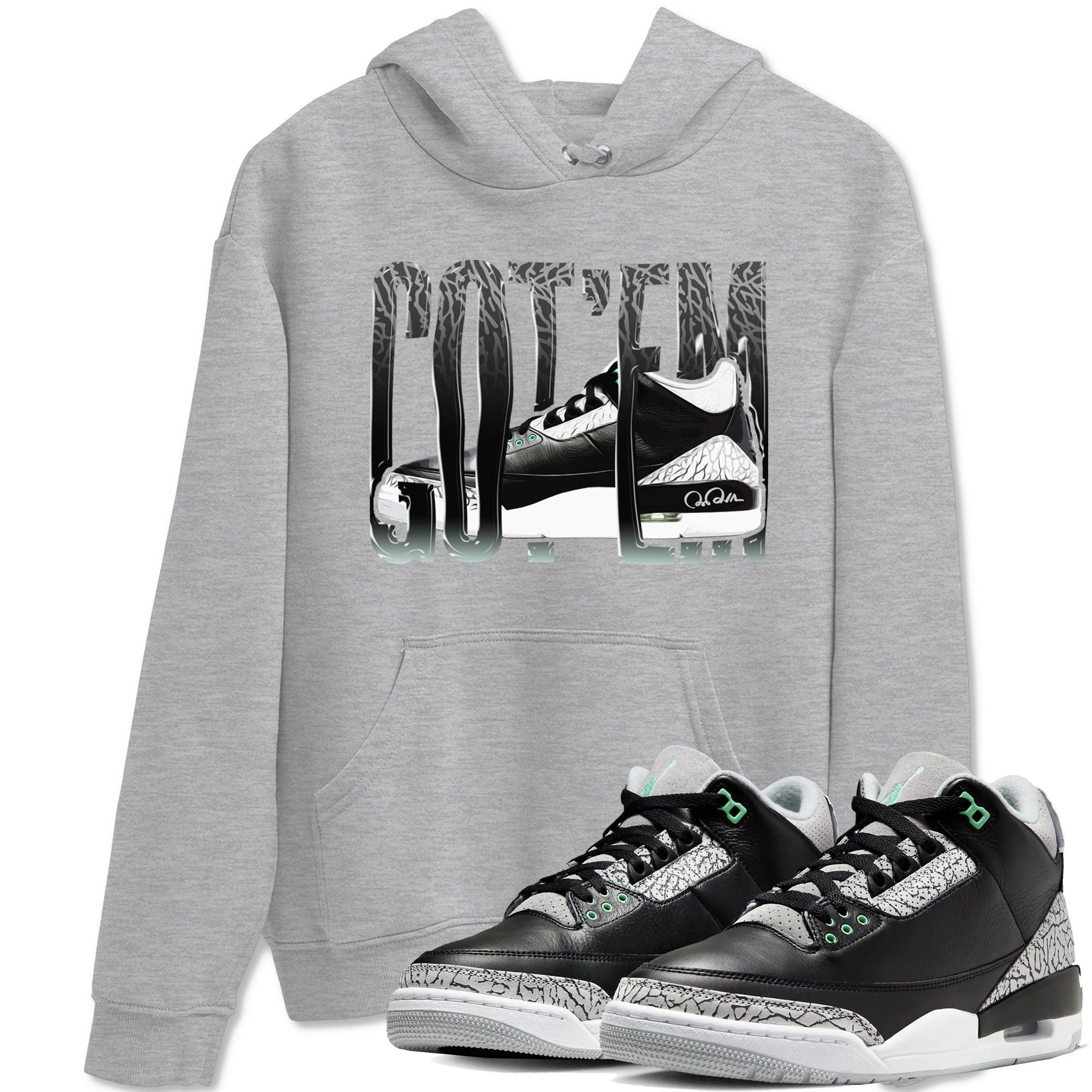 Wiggling Gotem snkmatch Tees - Air Jordan 3 Green Glow