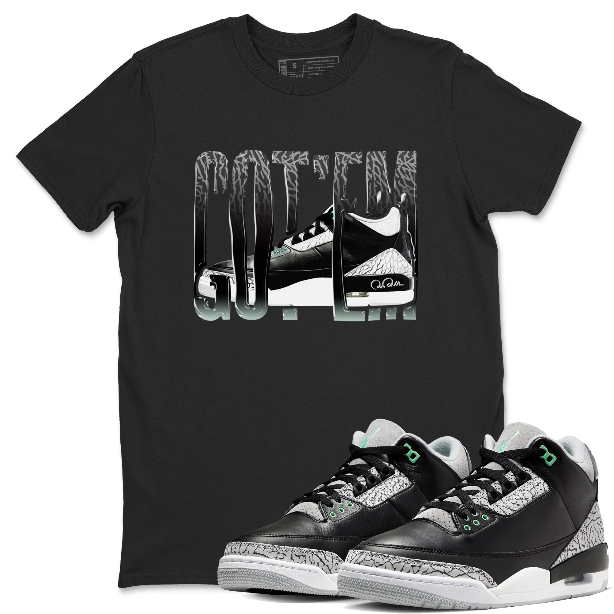 Wiggling Gotem snkmatch Tees - Air Jordan 3 Green Glow