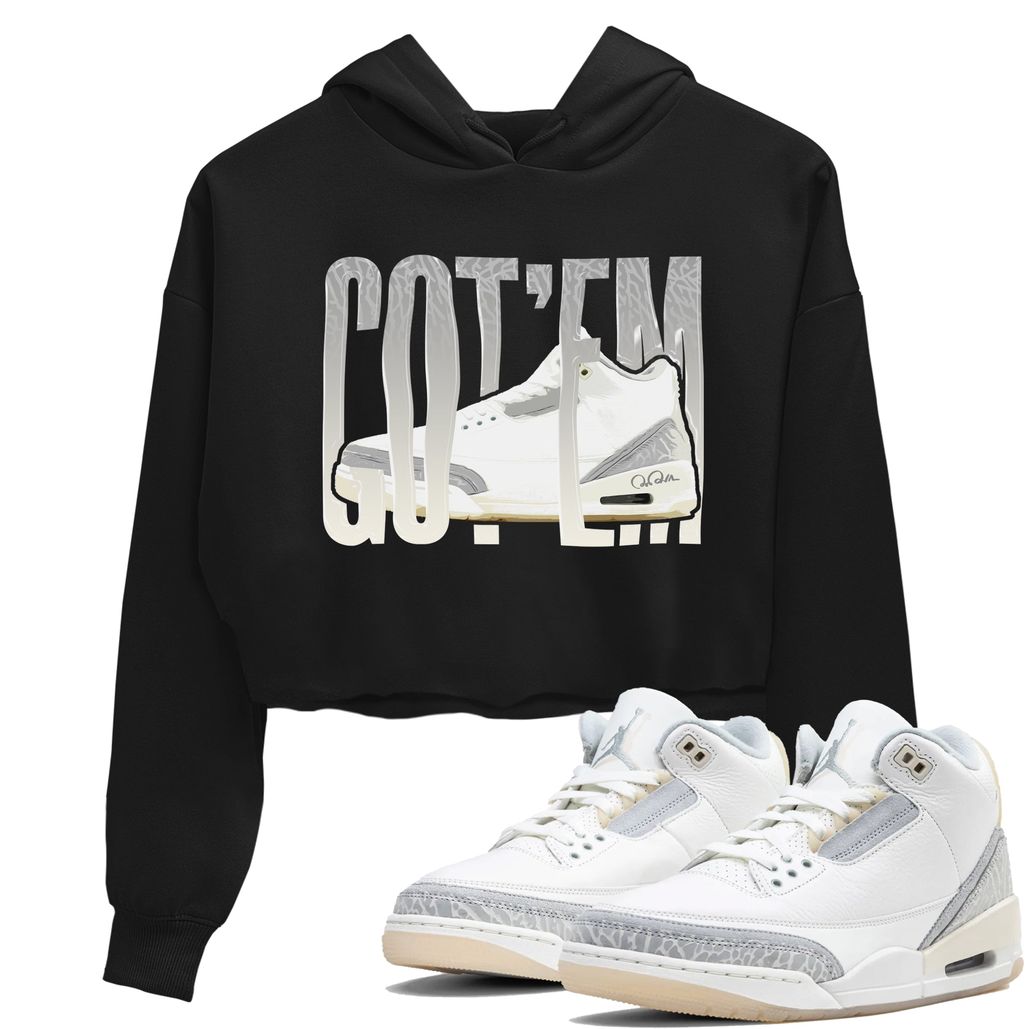 Wiggling Gotem snkmatch Women's Top - Air Jordan 3 Ivory