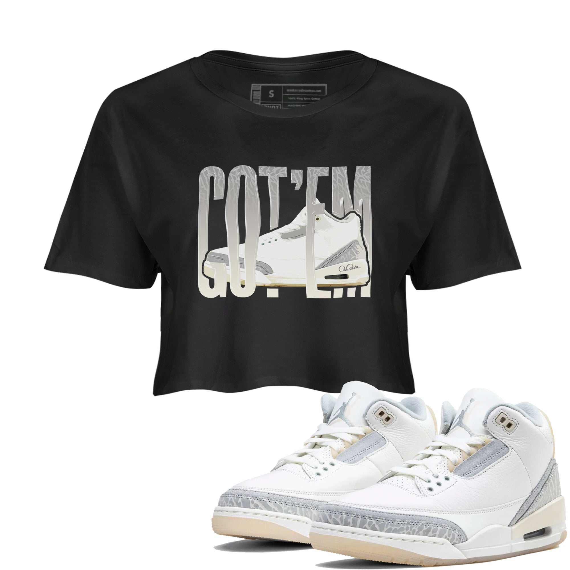 Wiggling Gotem snkmatch Women's Top - Air Jordan 3 Ivory