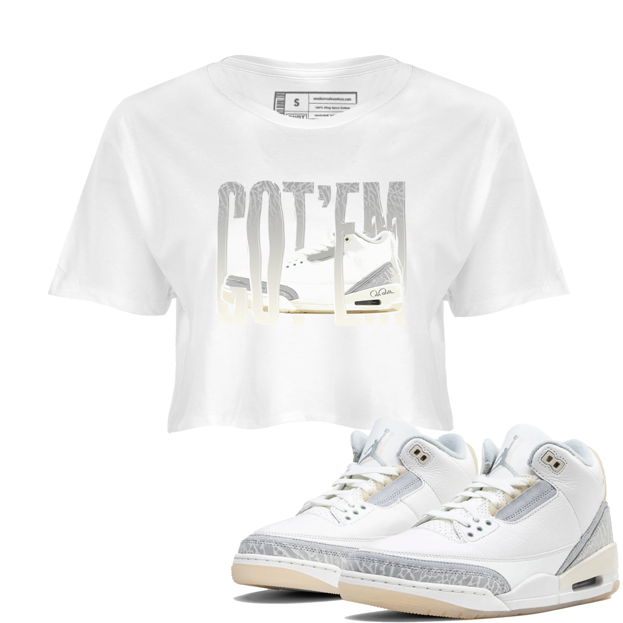 Wiggling Gotem snkmatch Women's Top - Air Jordan 3 Ivory