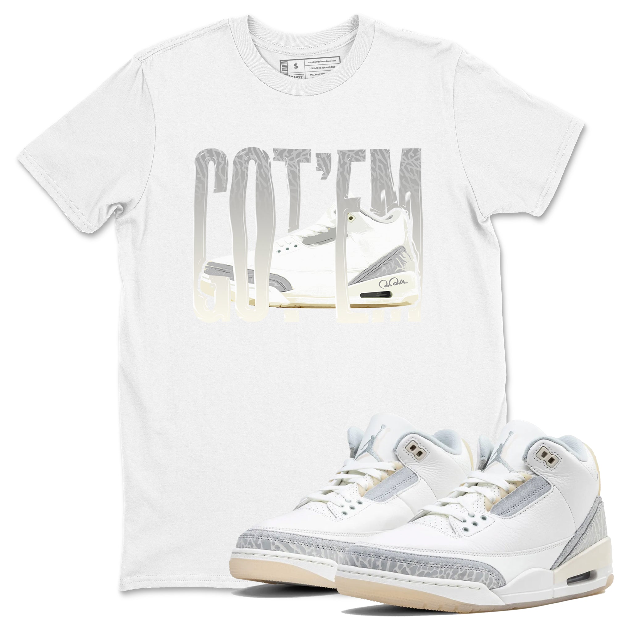 Wiggling Gotem snkmatch Tees - Air Jordan 3 Ivory