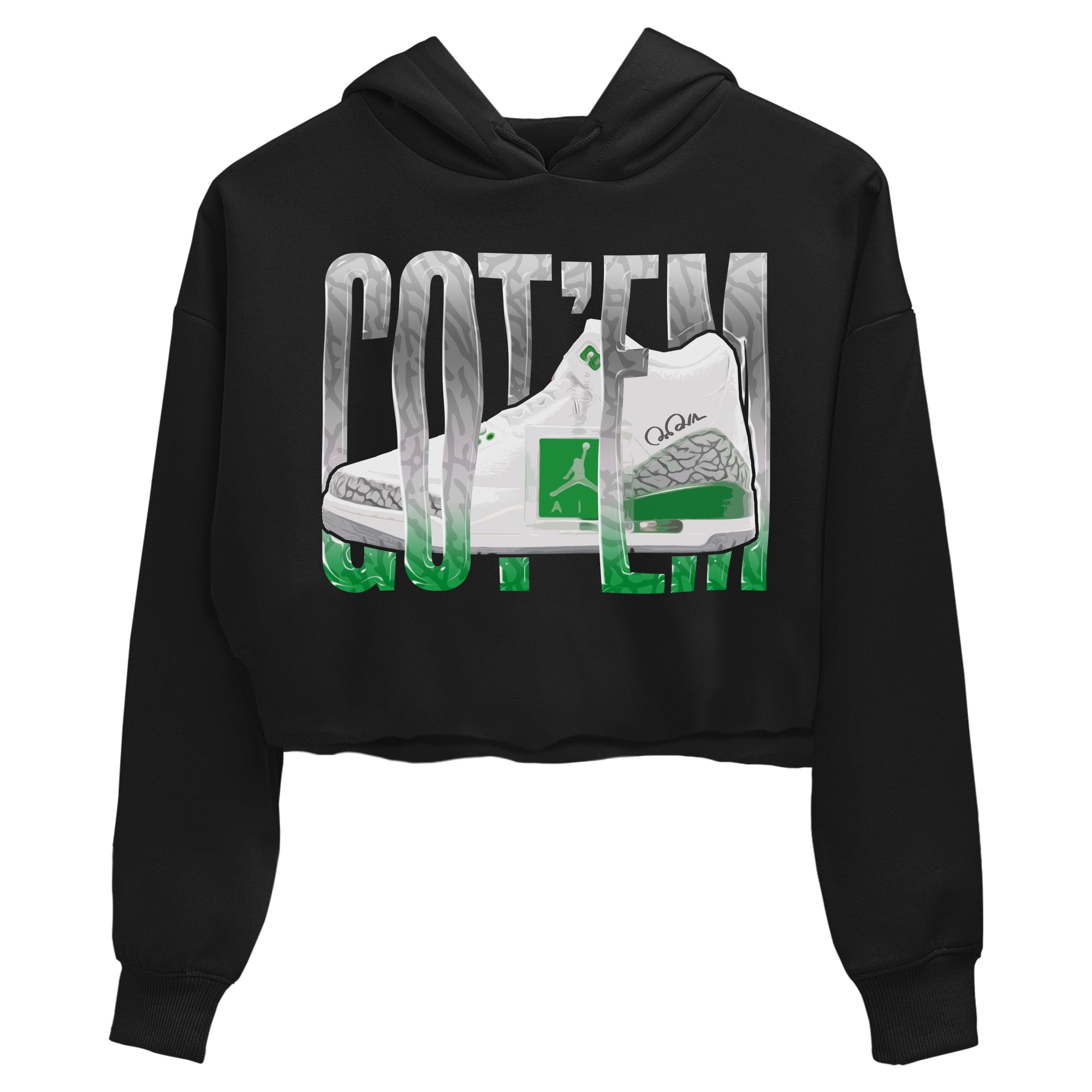 Wiggling Gotem Women's Tops - Air Jordan 3 Lucky Green