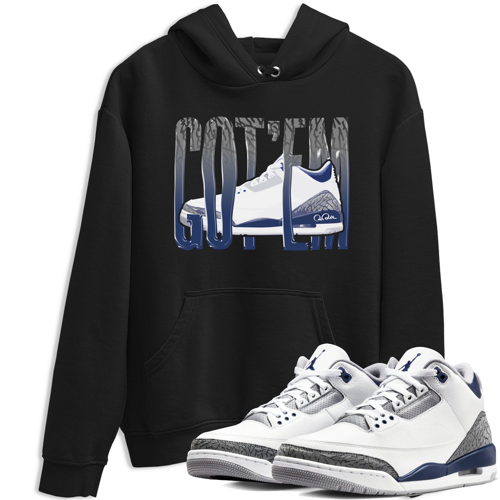 Wiggling Gotem snkmatch Tees - Air Jordan 3 Midnight Navy 2023